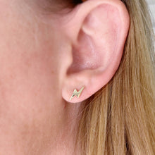 Load image into Gallery viewer, Mini Lightning Bolt Stud Earrings
