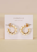 Load image into Gallery viewer, Vintage Hoop Earrings | Cream Enamel