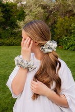 Load image into Gallery viewer, Botanical Blue Jumbo Scrunchie