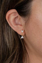 Load image into Gallery viewer, Dual Triangle Drop Earring | White