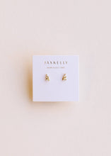 Load image into Gallery viewer, Offset Trio White CZ Gold Earrings