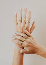 Load image into Gallery viewer, Ridged Gold Rings