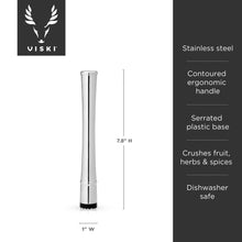 Load image into Gallery viewer, Harrison Polished Silver-Finished Stainless Steel Muddler