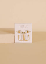 Load image into Gallery viewer, Rectangle Hoop Earrings | White Enamel