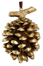 Load image into Gallery viewer, Gold Pinecone Ornament