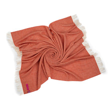 Load image into Gallery viewer, Merino Wool Herringbone Throw | Melon