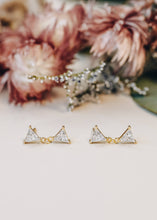 Load image into Gallery viewer, Dual Triangle Drop Earring | White