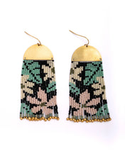 Load image into Gallery viewer, Tropical Fringe Earrings | Green & Pink