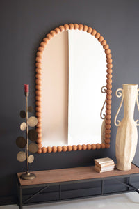Wooden Sphere Arched Mirror