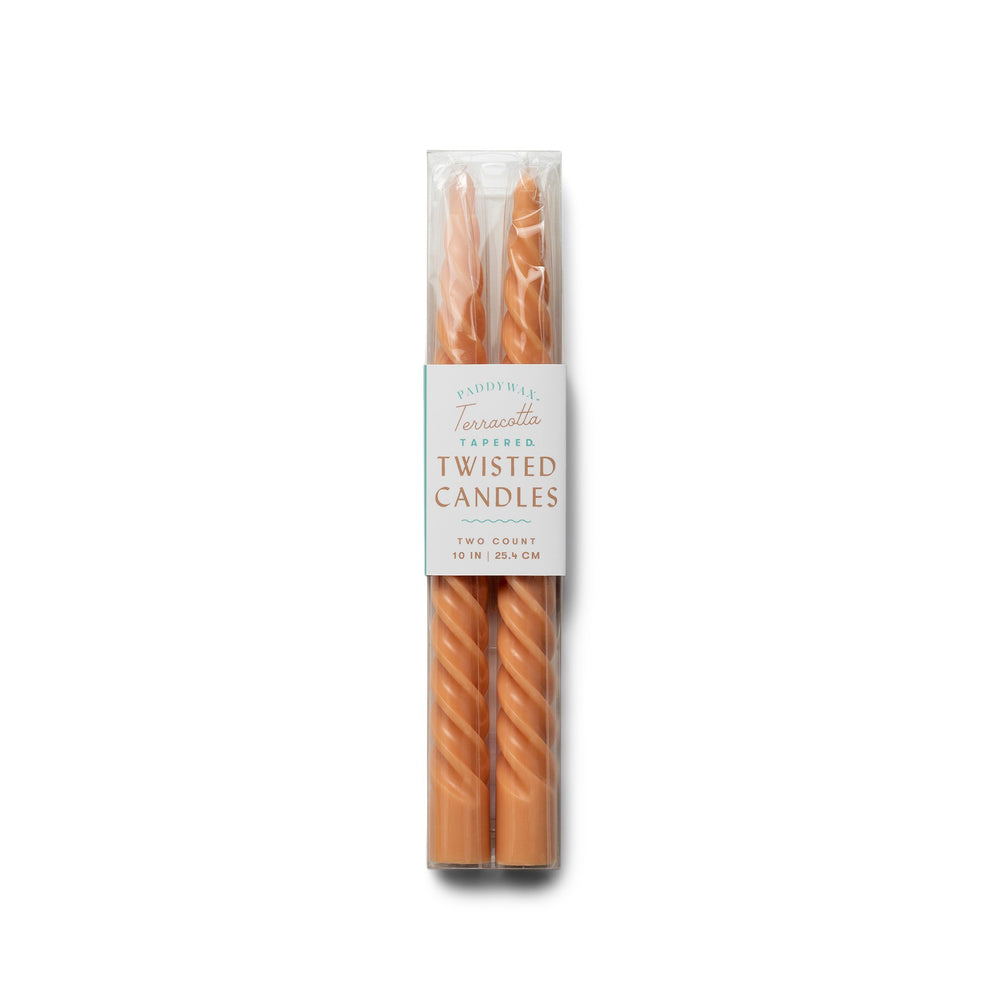 Twisted Taper Candle l Terracotta