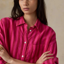 Load image into Gallery viewer, Laguna Linen Relaxed Shirt | Sunset Pop Stripe