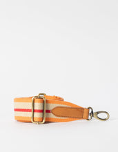 Load image into Gallery viewer, Orange Striped Strap l Cognac Leather