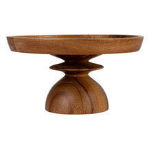 Load image into Gallery viewer, Stoneware & Acacia Serving Pedestal