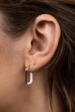 Load image into Gallery viewer, Rectangle Hoop Earrings | White Enamel
