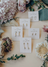 Load image into Gallery viewer, Dual Triangle Drop Earring | White