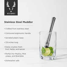 Load image into Gallery viewer, Harrison Polished Silver-Finished Stainless Steel Muddler