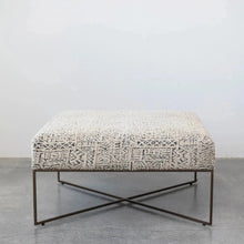 Load image into Gallery viewer, Woven Damask Upholstered Ottoman