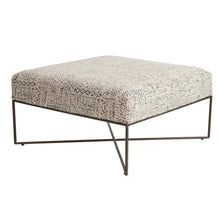 Load image into Gallery viewer, Woven Damask Upholstered Ottoman