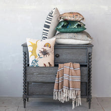 Load image into Gallery viewer, Velvet Pillow | Blue & White