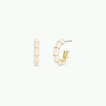Load image into Gallery viewer, Vintage Hoop Earrings | Cream Enamel