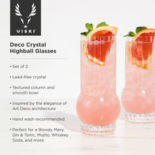 Load image into Gallery viewer, Art Deco Crystal Highball Glasses