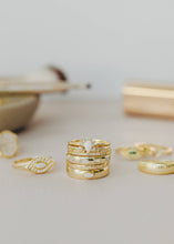 Load image into Gallery viewer, Half Pave Ring | White