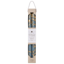Load image into Gallery viewer, Marbled Gold Taper Candles | Prairie Blue
