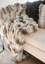 Load image into Gallery viewer, Faux Fur Throw | Truffle Chinchilla