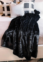 Load image into Gallery viewer, Faux Fur Throw | Black Mink