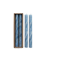 Load image into Gallery viewer, Marbled Blue Taper Candles