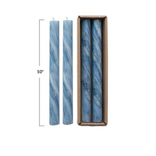 Load image into Gallery viewer, Marbled Blue Taper Candles