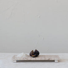 Load image into Gallery viewer, Travertine Footed Serving Board
