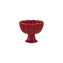 Load image into Gallery viewer, Pleated Red Pedestal Bowl