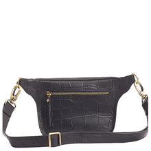 Load image into Gallery viewer, Beck's Bum Bag | Black Croco Leather