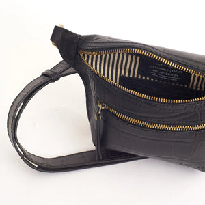 Beck's Bum Bag | Black Croco Leather
