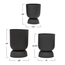 Load image into Gallery viewer, Black Metal Footed Planter