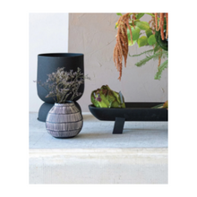 Load image into Gallery viewer, Black Metal Footed Planter