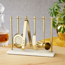 Load image into Gallery viewer, Bar Tool Set l Marble &amp; Gold
