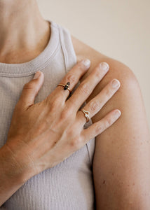 Triangle Ring | White Lambda Pave