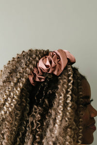 Clay Satin Jumbo Scrunchie