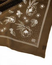 Load image into Gallery viewer, Classic Deep Olive Floral Bandana Scarf
