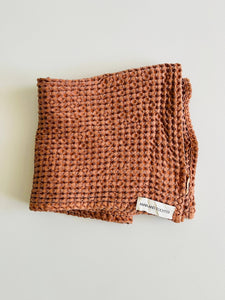 Rustic Waffle Tea Towel | Terracotta