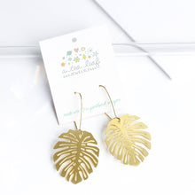 Load image into Gallery viewer, Monstera Deliciosa Leaf Earrings
