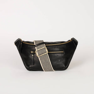 Drew Bum Bag | Black Soft Grain Leather