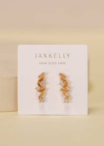 Cascading Baguette Drop Earrings | Gold