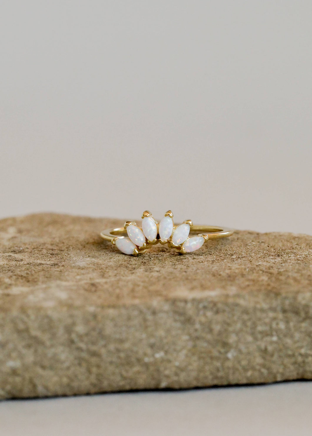 Crown Ring | White Opal