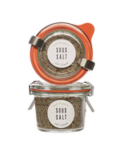 Load image into Gallery viewer, Grey Salt Herb and Garlic Glass Jar

