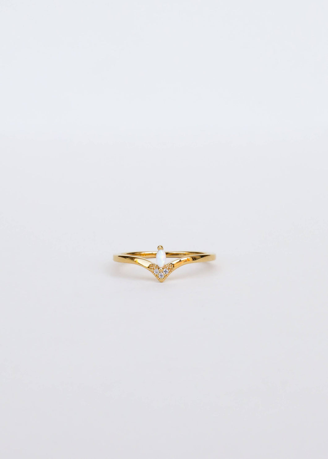 Floating Gemstone Ring | White Opal