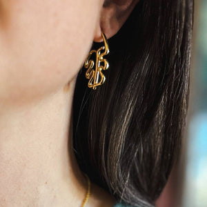 Wire Monstera Earrings