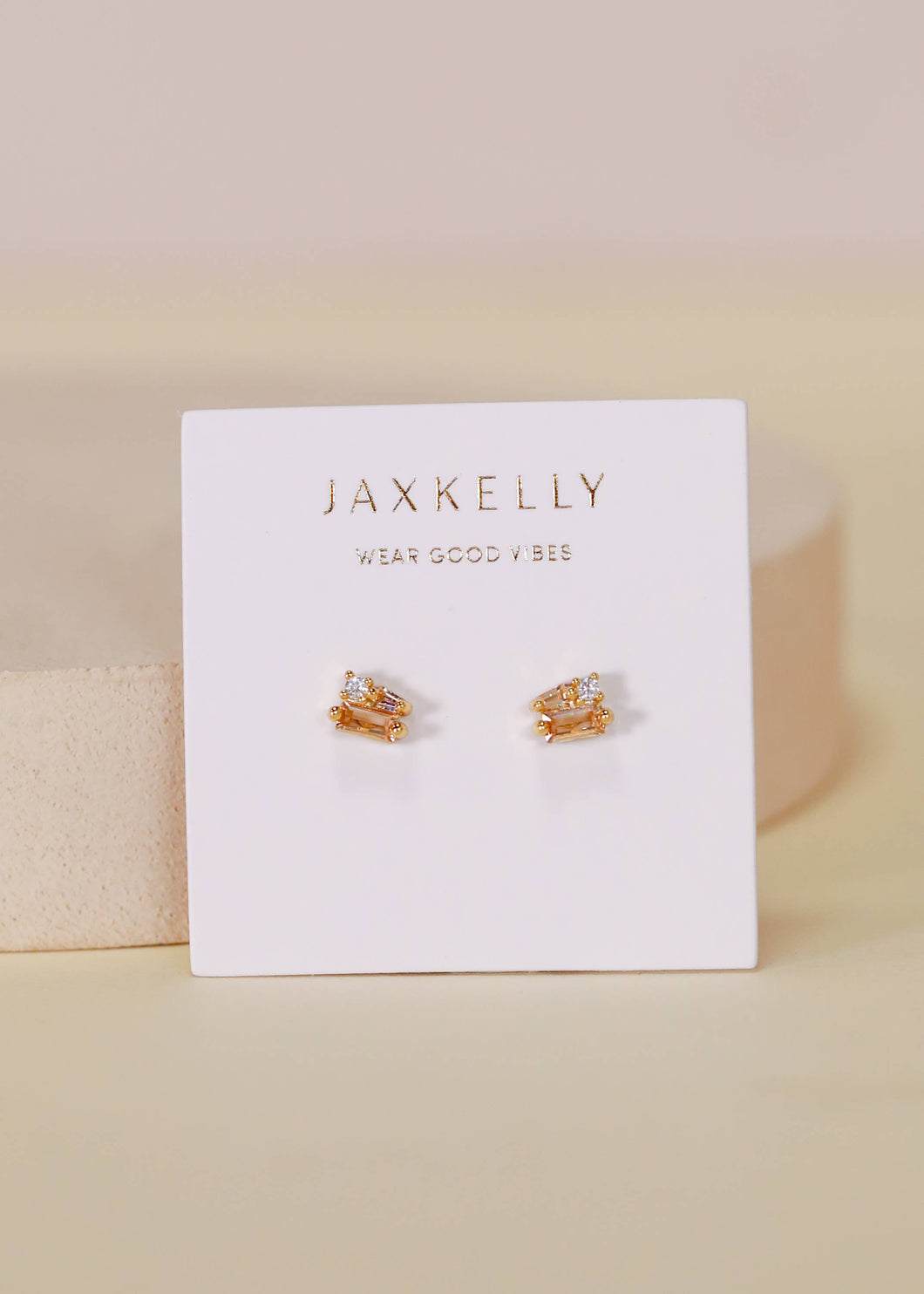 Baguette Cluster Earring | Champagne Gold